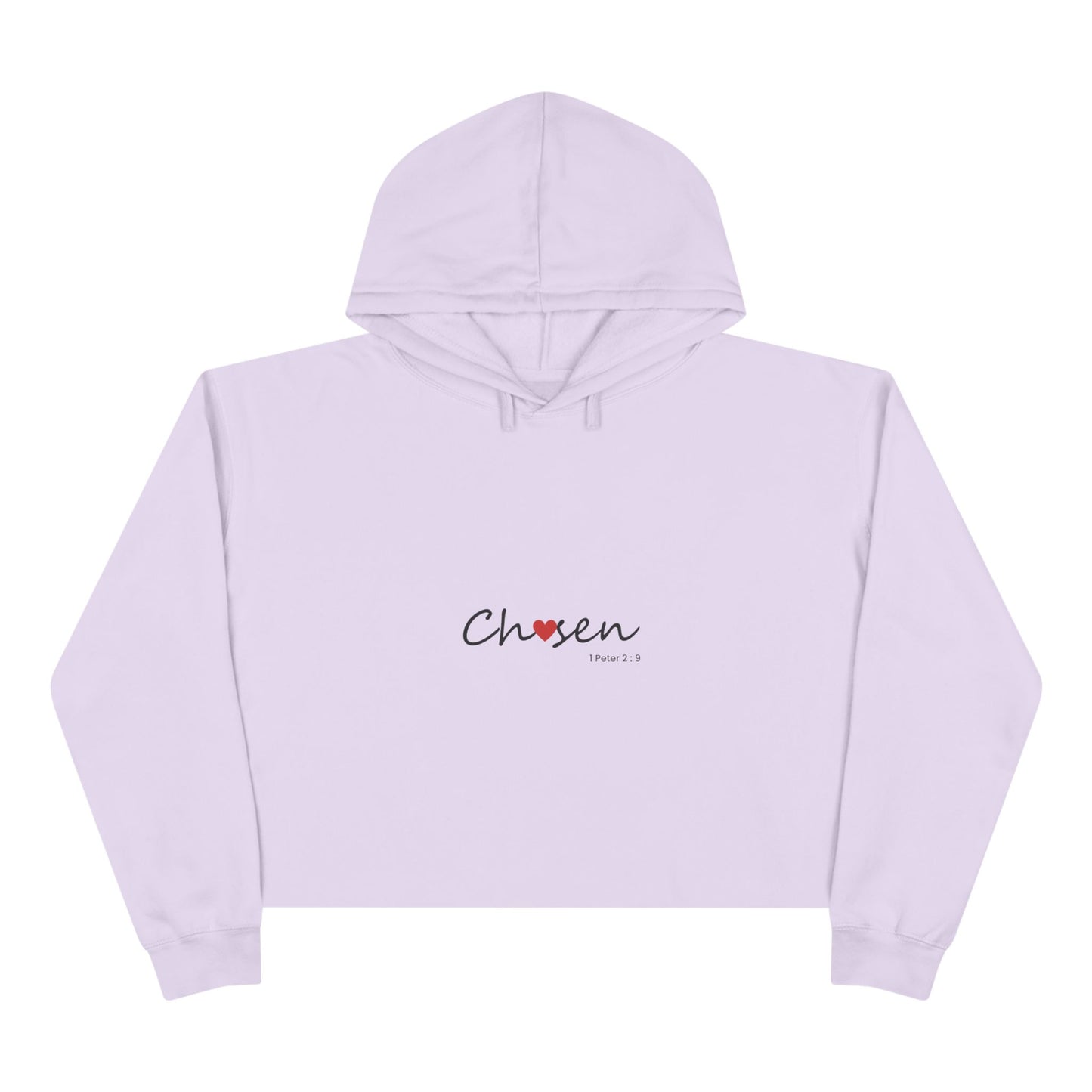 Chosen Crop Hoodie — Minimal Heart Graphic Cropped Hoodie for Women