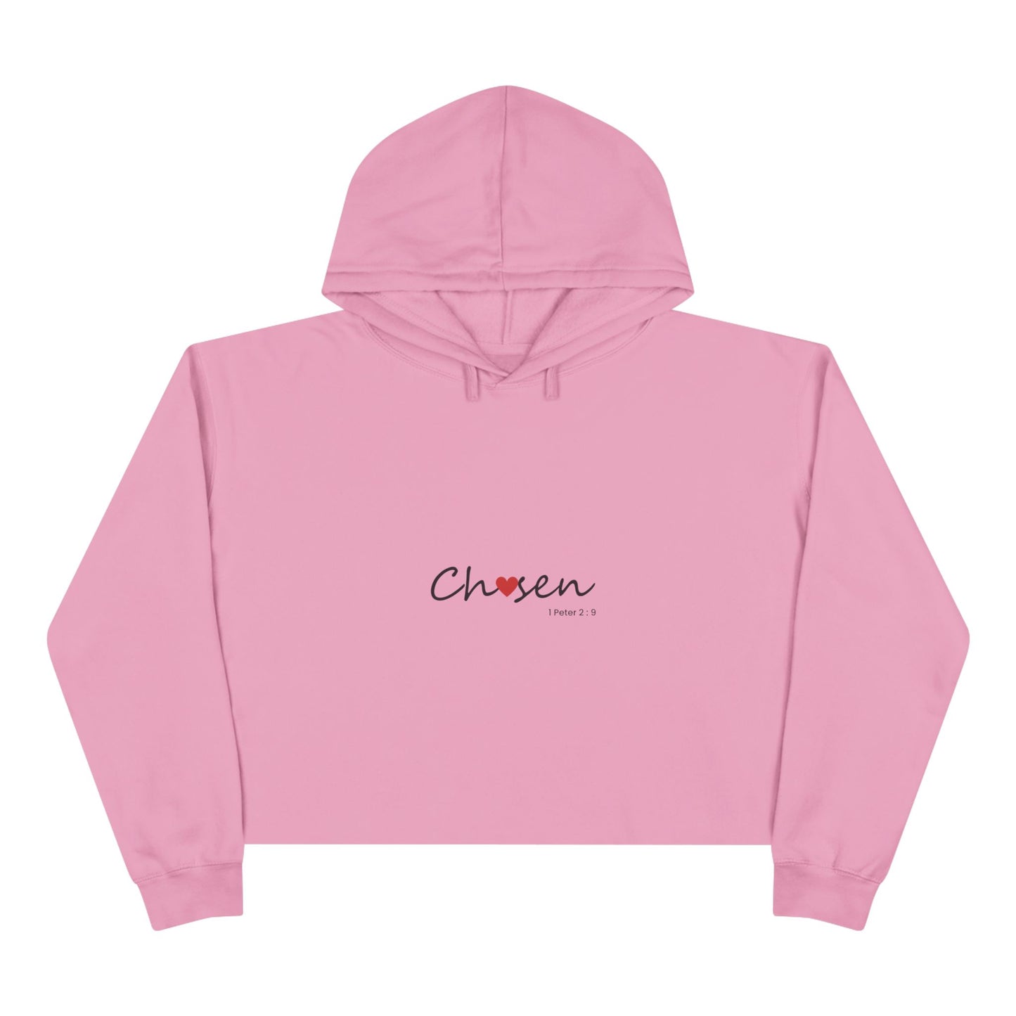 Chosen Crop Hoodie — Minimal Heart Graphic Cropped Hoodie for Women