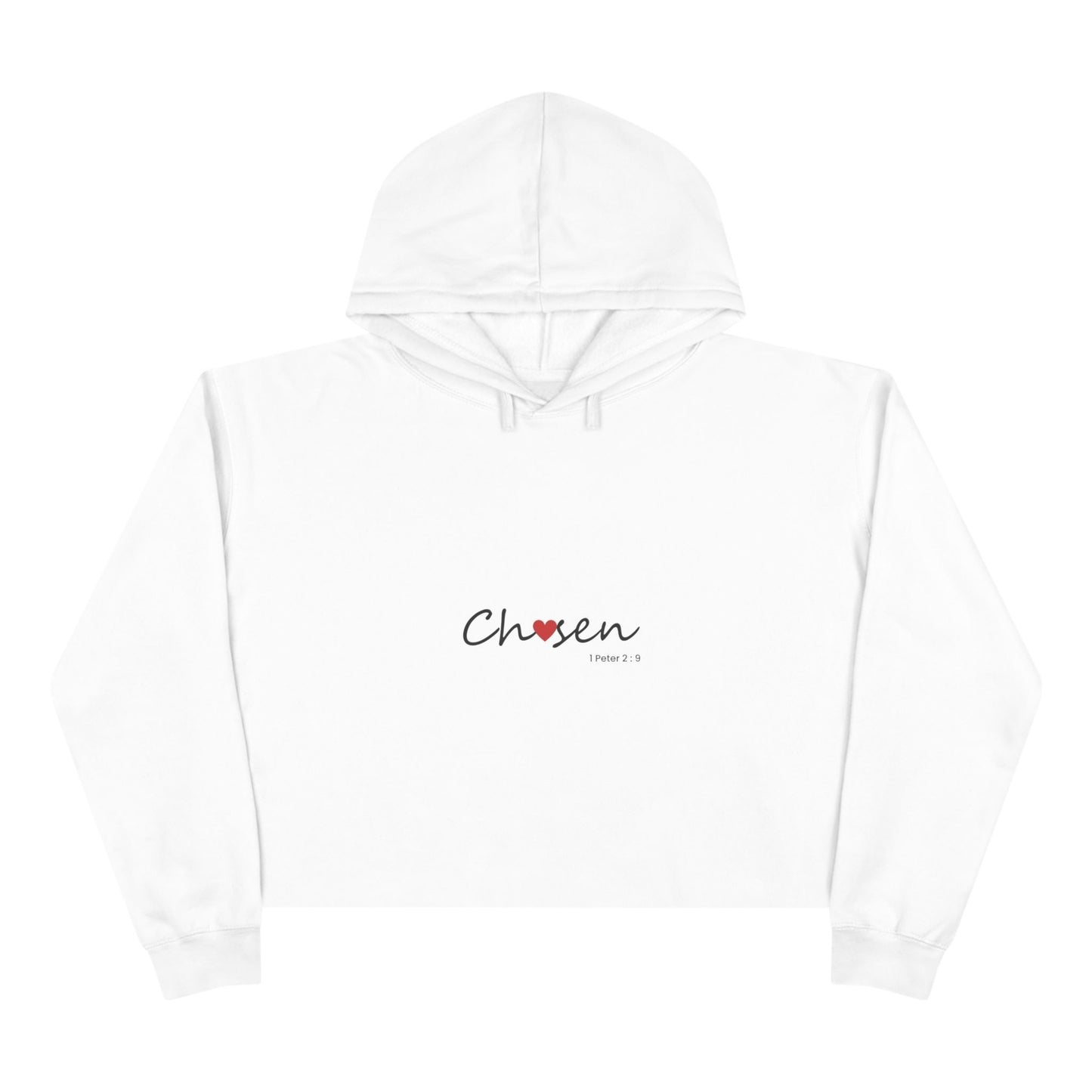 Chosen Crop Hoodie — Minimal Heart Graphic Cropped Hoodie for Women