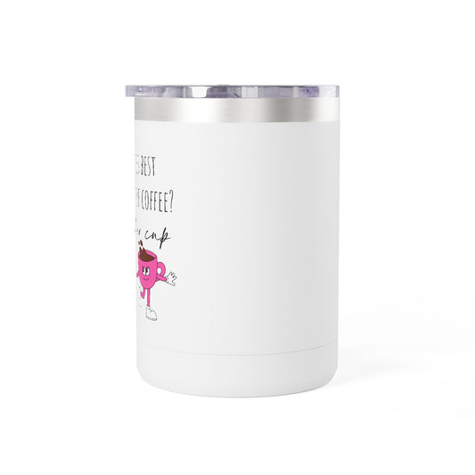 15oz Coffee Tumbler Mug — Cute Pink Donut Drip Design