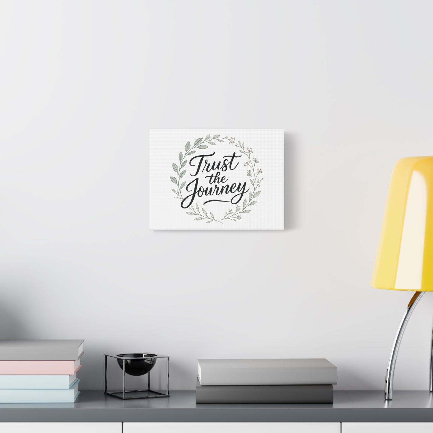 Trust the Journey Canvas Wall Art — Inspirational Wreath Quote