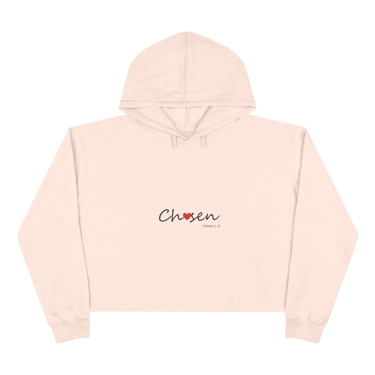 Chosen Crop Hoodie — Minimal Heart Graphic Cropped Hoodie for Women