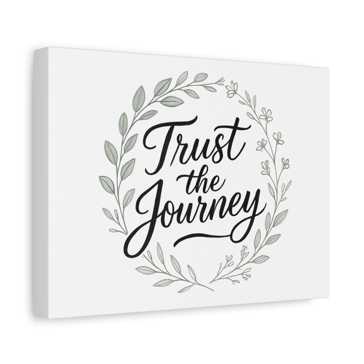 Trust the Journey Canvas Wall Art — Inspirational Wreath Quote